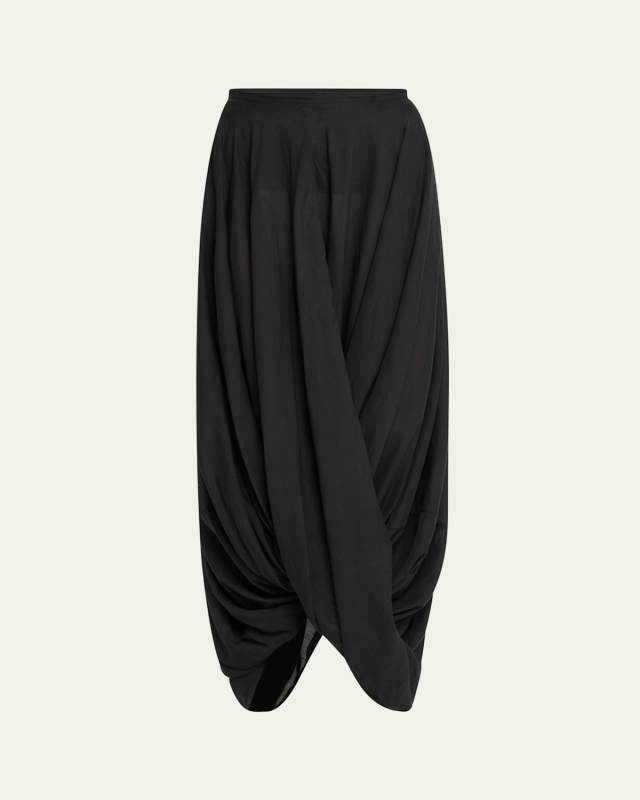 Draped Cocoon Maxi Skirt
